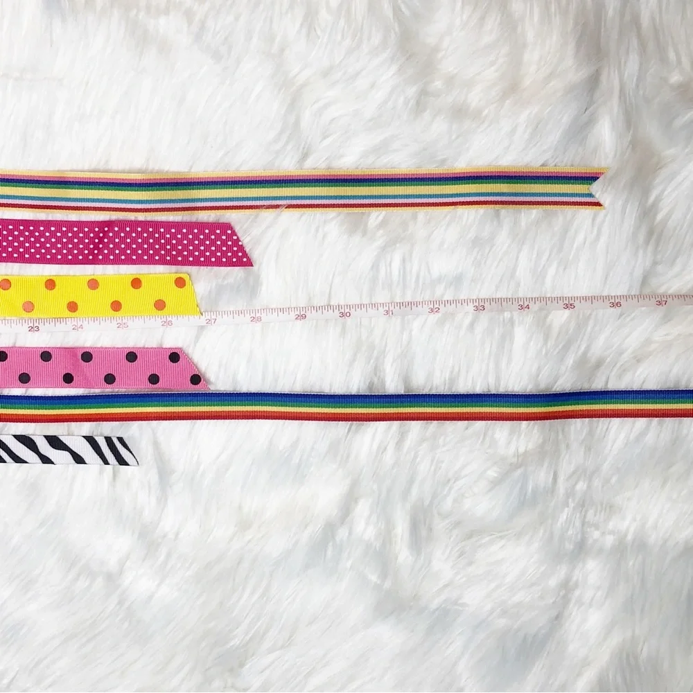 6 Assorted Hair Ribbon Variety of Colors - Bundle of Hair Accessories - Picture 7 of 7